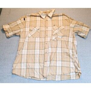 ROCAWEAR Men's Plaid Pearl Snap Button Up Short Sleeve Shirt Size 5XL